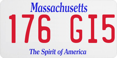 MA license plate 176GI5