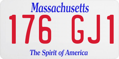 MA license plate 176GJ1