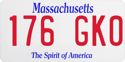 MA license plate 176GK0