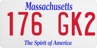 MA license plate 176GK2