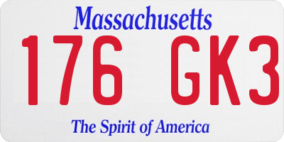 MA license plate 176GK3