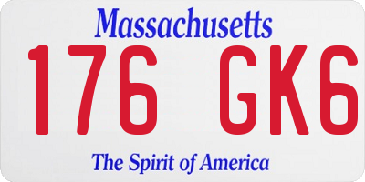 MA license plate 176GK6