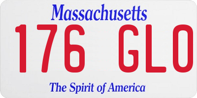 MA license plate 176GL0