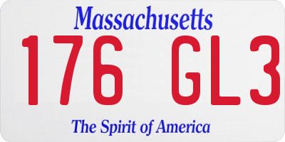 MA license plate 176GL3