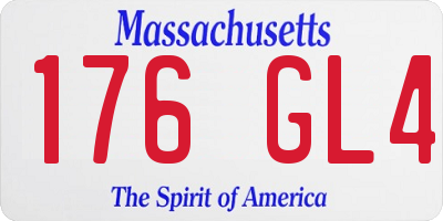 MA license plate 176GL4