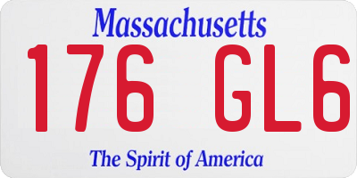 MA license plate 176GL6