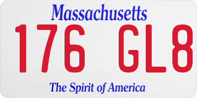 MA license plate 176GL8