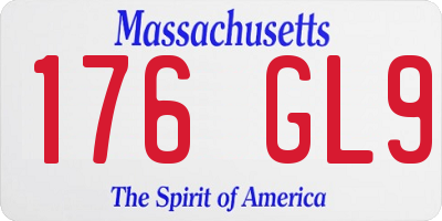 MA license plate 176GL9