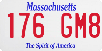 MA license plate 176GM8