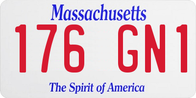 MA license plate 176GN1