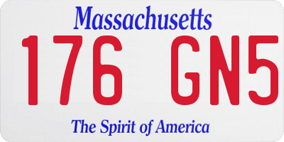 MA license plate 176GN5