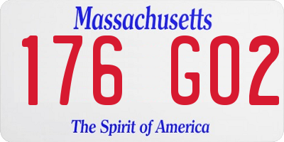 MA license plate 176GO2