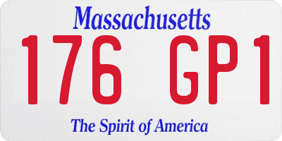 MA license plate 176GP1