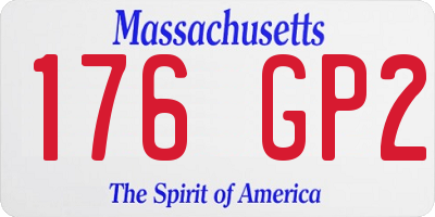 MA license plate 176GP2