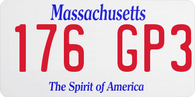 MA license plate 176GP3