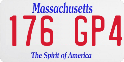 MA license plate 176GP4