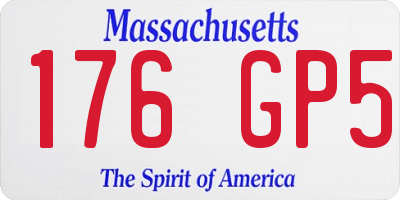 MA license plate 176GP5