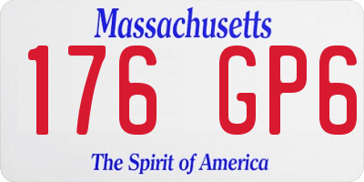 MA license plate 176GP6
