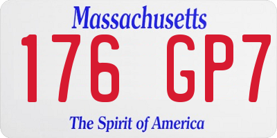 MA license plate 176GP7