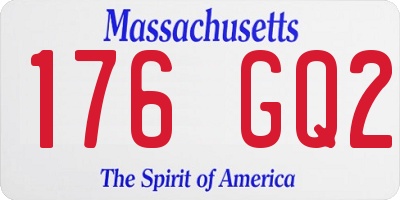MA license plate 176GQ2