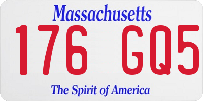 MA license plate 176GQ5