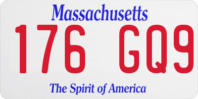 MA license plate 176GQ9