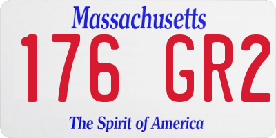 MA license plate 176GR2