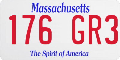 MA license plate 176GR3