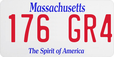 MA license plate 176GR4