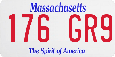 MA license plate 176GR9