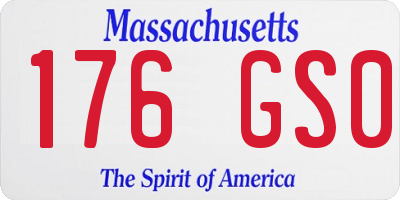 MA license plate 176GS0