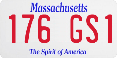 MA license plate 176GS1