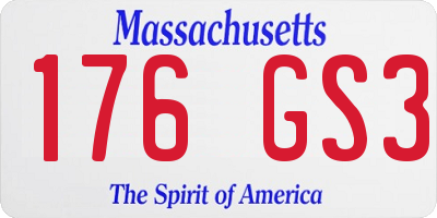 MA license plate 176GS3