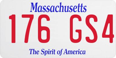 MA license plate 176GS4