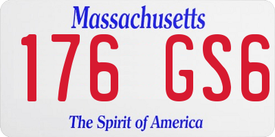 MA license plate 176GS6