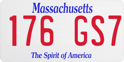 MA license plate 176GS7