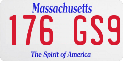 MA license plate 176GS9