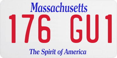 MA license plate 176GU1