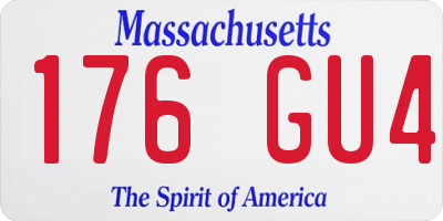 MA license plate 176GU4