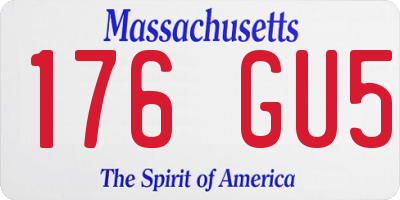 MA license plate 176GU5