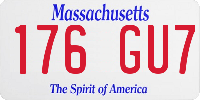 MA license plate 176GU7
