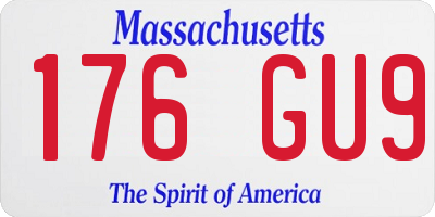 MA license plate 176GU9