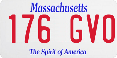 MA license plate 176GV0