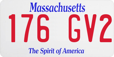 MA license plate 176GV2