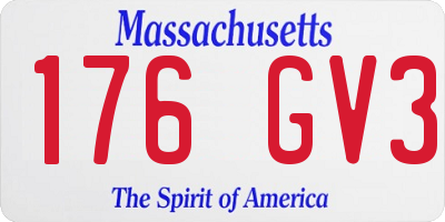 MA license plate 176GV3