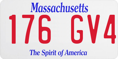 MA license plate 176GV4