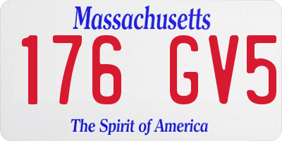 MA license plate 176GV5