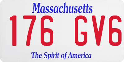 MA license plate 176GV6
