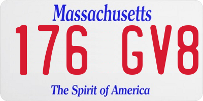 MA license plate 176GV8