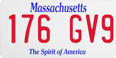 MA license plate 176GV9